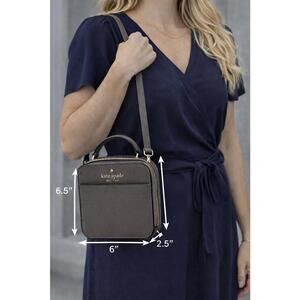 Kate Spade Thunder Cloud Brown Leather New York Daisy Vanity Crossbody Bag